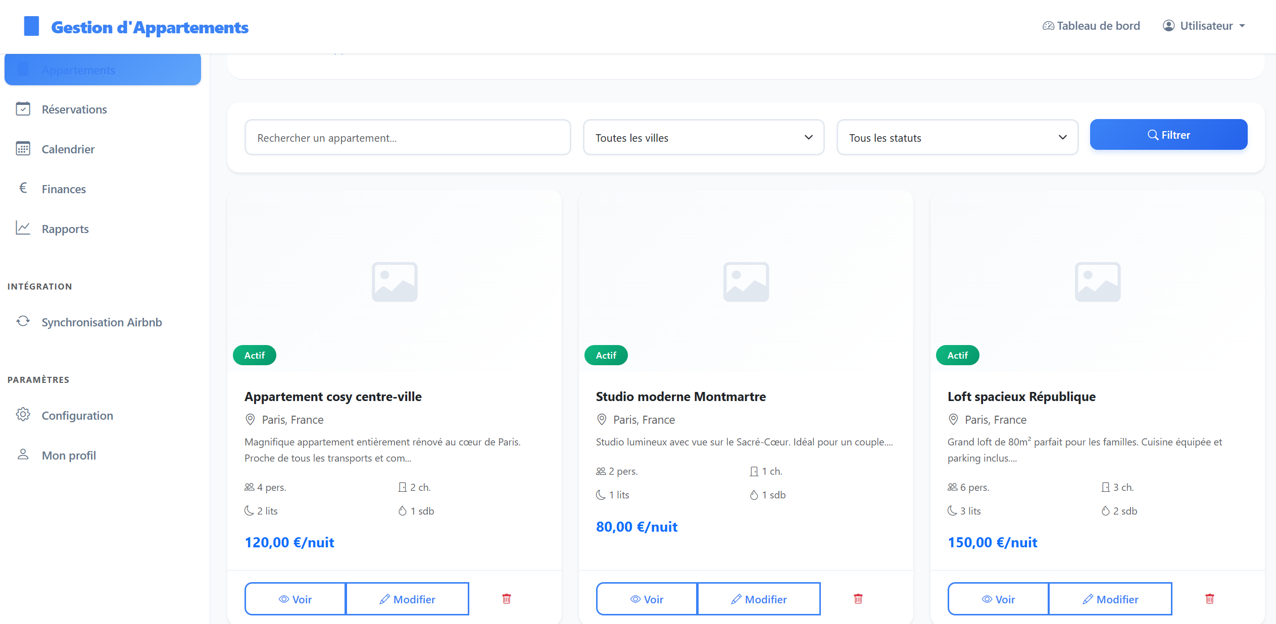 Interface GestAppart 2